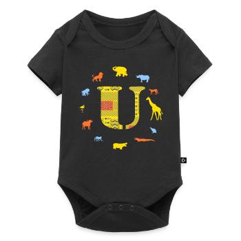 afrique u - Body à manches courtes Premium Bébé - noir - Devant