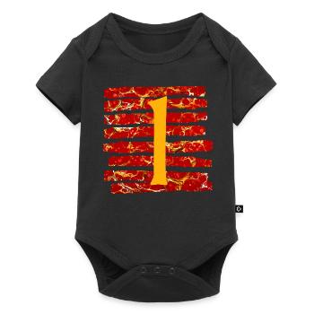 streifen e 232 l - Baby Premium Kurzarmbody - Schwarz - Vorne