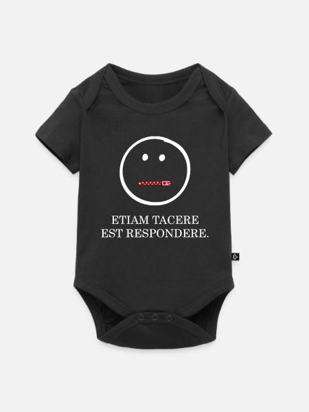 schweigen ist auch eine antwort latein weiss - Baby Premium Kurzarmbody - Schwarz