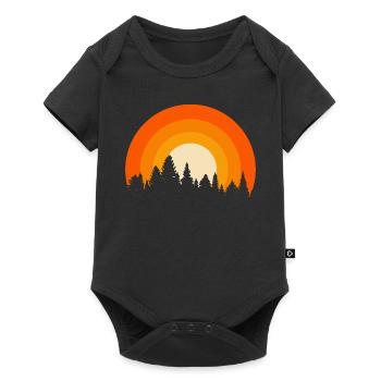 Retrowald Orange - Baby Premium Kurzarmbody - Schwarz - Vorne