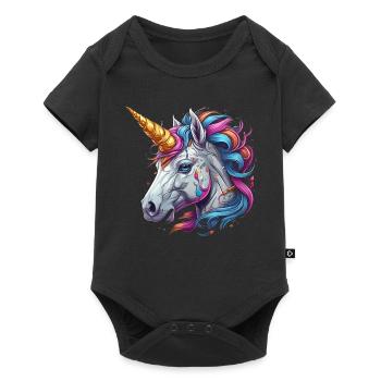 Unicorn Head - Baby Premium short-sleeve bodysuit - black - Front