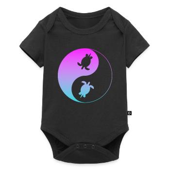 Schildkröte - Baby Premium Kurzarmbody - Schwarz - Vorne