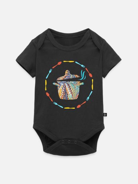 topf e 120 - Baby Premium Kurzarmbody - Schwarz