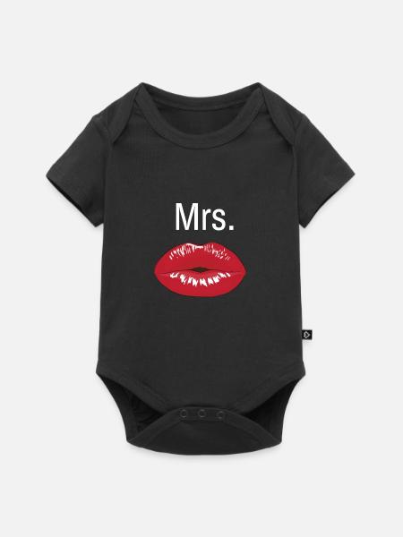 Mrs. - Baby Premium Kurzarmbody - Schwarz