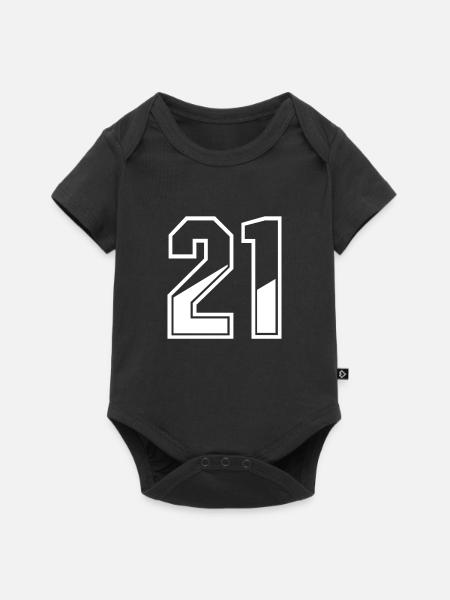 21 Jahre Trikot Nummer 21 T-shirt Nummer 21 - Baby Premium Kurzarmbody - Schwarz