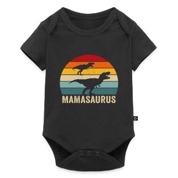 Retro mamasaurus mama dino dinosaur mother - Baby Premium short-sleeve bodysuit - black - Front