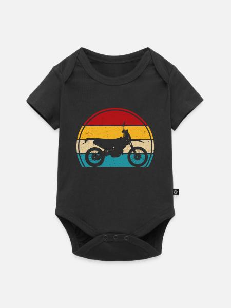 Retro motoCross supercross - Baby Premium Kurzarmbody - Schwarz