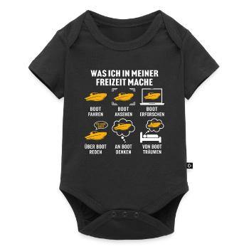 Was ich in meiner freizeit mache boot fahren - Baby Premium Kurzarmbody - Schwarz - Vorne