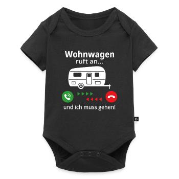 Wohnwagen ruft an und ich muss gehen! - Baby Premium Kurzarmbody - Schwarz - Vorne