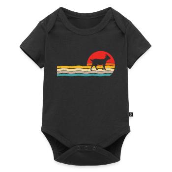 Chèvre T-shirt Rétro Chèvres - Body à manches courtes Premium Bébé - noir - Devant