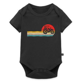 Tracteur t-shirt rétro pour tracteur fermier - Body à manches courtes Premium Bébé - noir - Devant