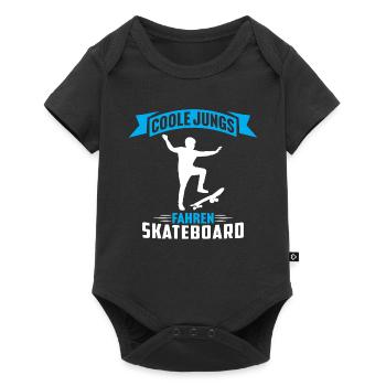 coole jungs fahren skateboard skater skateboard - Baby Premium Kurzarmbody - Schwarz - Vorne