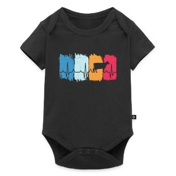Cows Retro Heartbeat T-Shirt Cow Cows - Baby Premium short-sleeve bodysuit - black - Front