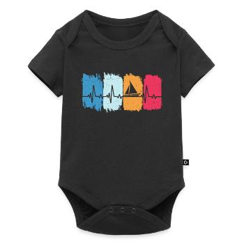 Voile Sailor Retro Heartbeat Voilier - Body à manches courtes Premium Bébé - noir - Devant