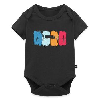 truck driver retro heartbeat truck - Baby Premium short-sleeve bodysuit - black - Front