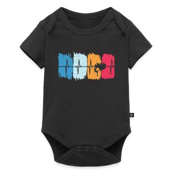 Climber Retro Heartbeat Tshirt Escalade Escalade - Body à manches courtes Premium Bébé - noir - Devant