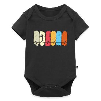 Golf Golfing Retro Herzchlag Golfer - Baby Premium short-sleeve bodysuit - black - Front