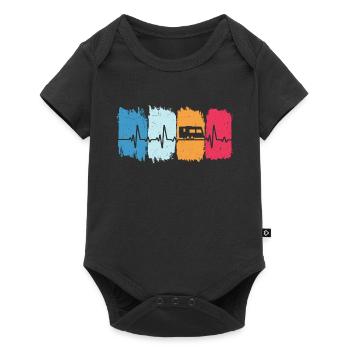 Caravan Retro Heartbeat Camping Camping Caravan - Baby Premium short-sleeve bodysuit - black - Front