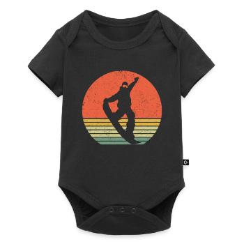 Snowboard rétro snowboard - Body à manches courtes Premium Bébé - noir - Devant