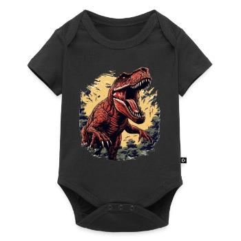 Dinosaurier Dino Fossil Carnivor Herbivor T-Rex - Baby Premium Kurzarmbody - Schwarz - Vorne