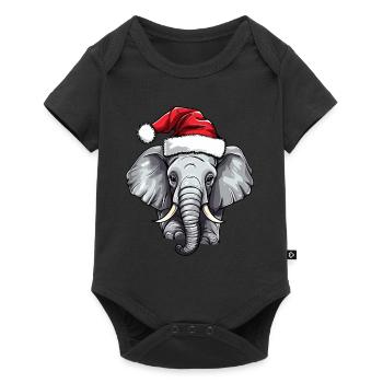 Éléphant Noël Éléphant d’hiver Heligabend - Body à manches courtes Premium Bébé - noir - Devant