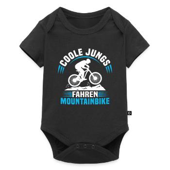 Coole jungs fahren mountainbike kinder jungen - Baby Premium Kurzarmbody - Schwarz - Vorne