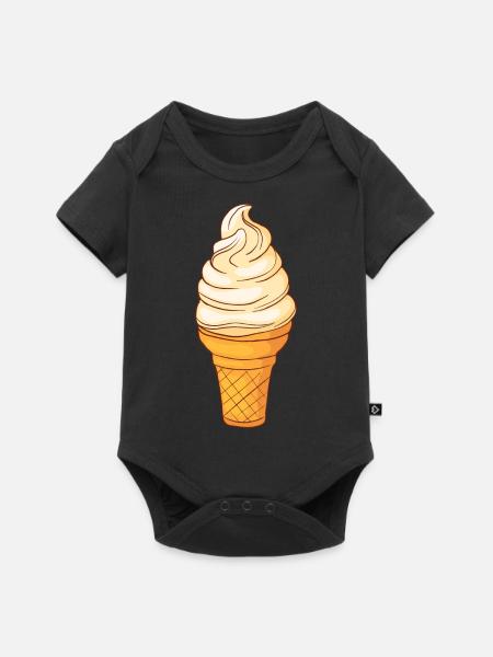 Soft ice cream Ice cream Ice cream Ice cream Ball ice - Baby Premium short-sleeve bodysuit - black