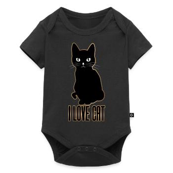 I love cat cat - Baby Premium short-sleeve bodysuit - black - Front