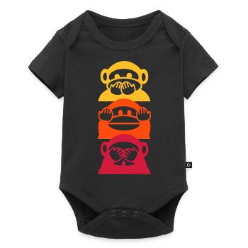 singes de couleur - Body à manches courtes Premium Bébé - noir - Devant