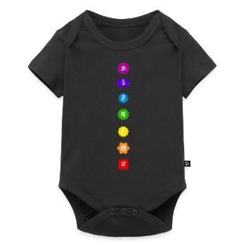Chakras - lueur - Body à manches courtes Premium Bébé - noir - Devant