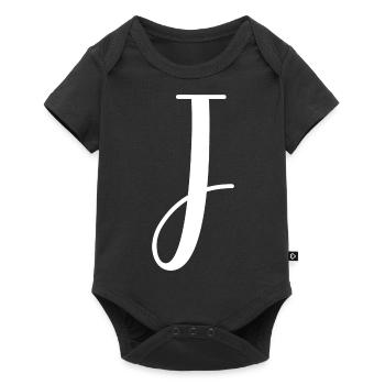 Kalligraphie, Initiale J - Baby Premium Kurzarmbody - Schwarz - Vorne