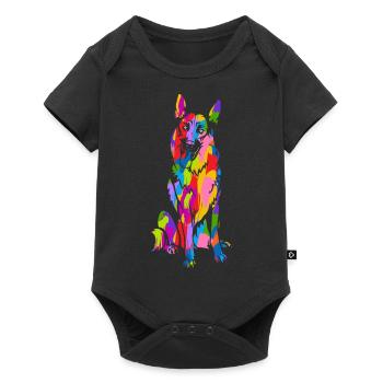 German Shepherd Colorful - Baby Premium short-sleeve bodysuit - black - Front