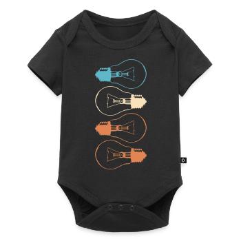Idea Light Bulb Light Brain Lamp Thinking Vector - Baby Premium short-sleeve bodysuit - black - Front