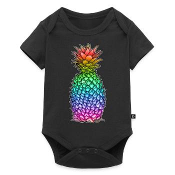 Pineapple in Rainbow Colors / LGBTQ, Gay Pride CSD - Baby Premium short-sleeve bodysuit - black - Front