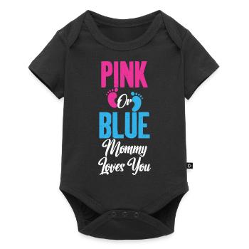 Pink or Blue Mommy Loves You Baby Gender Reveal - Body à manches courtes Premium Bébé - noir - Devant