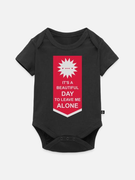 leave me alone day - Baby Premium Kurzarmbody - Schwarz