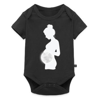 enceinte avec une tres belle lune - Body à manches courtes Premium Bébé - noir - Devant