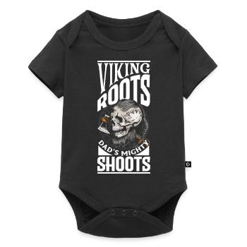 Viking Roots Dad's Mighty Shoots Father's Day - Baby Premium short-sleeve bodysuit - black - Front