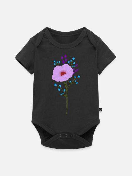 Blumenstrauß - Baby Premium Kurzarmbody - Schwarz
