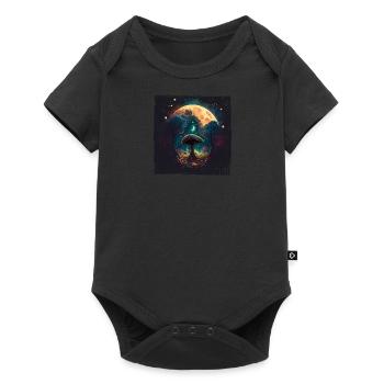 Champignons Aquarelle et Aquarelle Peinture Boho - Body à manches courtes Premium Bébé - noir - Devant