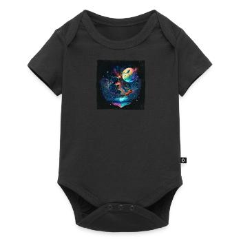 Vierge zodiaque aquarelle aquarelle Boho - Body à manches courtes Premium Bébé - noir - Devant