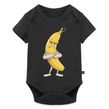 Banane - Baby Premium Kurzarmbody - Schwarz - Vorne