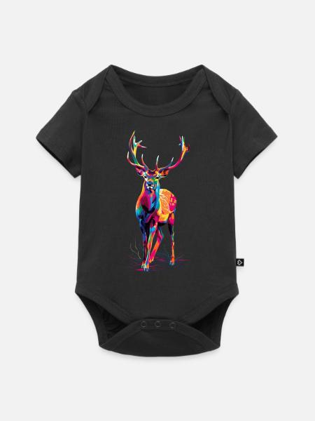 Reh - Baby Premium Kurzarmbody - Schwarz