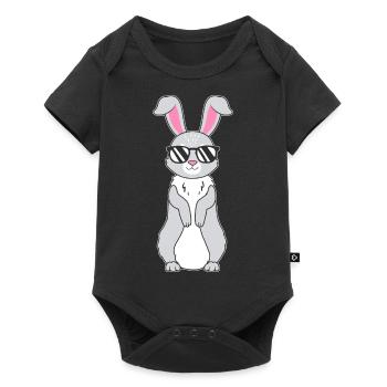 Cool Bunny avec lunettes de soleil Rabbit Bunny - Body à manches courtes Premium Bébé - noir - Devant