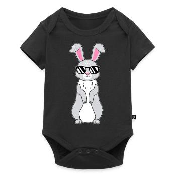 Lapin avec lunettes de soleil Lapin Bunny Lover - Body à manches courtes Premium Bébé - noir - Devant