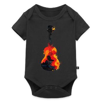 Ukulele Paint Blobs - Baby Premium short-sleeve bodysuit - black - Front