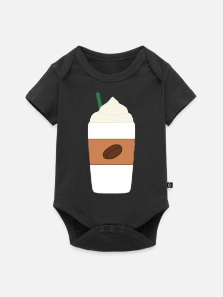 Kaffee Latte - Baby Premium Kurzarmbody - Schwarz