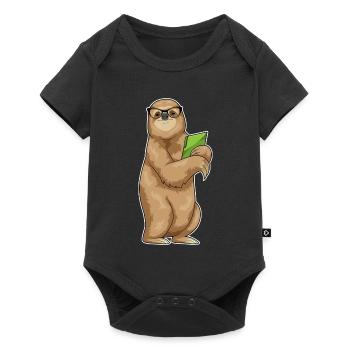 Sloth Secretary Folder Office - Baby Premium short-sleeve bodysuit - black - Front