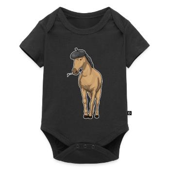 Pferd Maler Pinsel Malen - Baby Premium Kurzarmbody - Schwarz - Vorne
