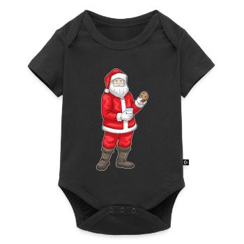 Weihnachtsmann Weihnachten Cookie - Baby Premium Kurzarmbody - Schwarz - Vorne